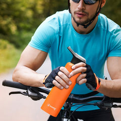 Vacuum Insulated Bike Bicycle Cycling Sports Water Bottle Stainless Steel Flask Jar Leak-proof Canteen 550mL 750mL