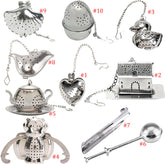 Heart/House/Duck/Monkey/Teapot/Ball/Bird/Shell Full Shape Stainless Steel Infuser Filter Strainer Tea Ball Spoon E2S