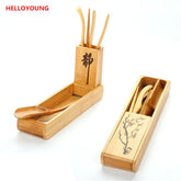 CJ253 Tea Spoon Kit Box Folding Tea Tools Set 120 Degrees Folding Rotation Tea-leaf Clean Clip tea-set