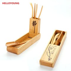 CJ253 Tea Spoon Kit Box Folding Tea Tools Set 120 Degrees Folding Rotation Tea-leaf Clean Clip tea-set
