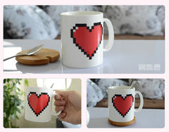 Creative Heart Magic Temperature Changing Cup Color Changing Chameleon Mugs Heat Sensitive Cup Coffee Tea Milk Mug Novelty Gifts