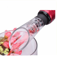 Red Wine Aerator Plastic acrylic Wine Pourer Pour Spout with Rubber Bottle Stopper Decanter Bar Tools