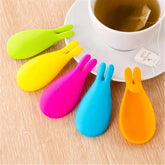 Creative Silicone Gel Rabbit Shape Tea Infuser Bag Holder Candy Colors Mug Gift-F1FB