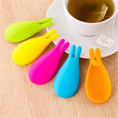 Creative Silicone Gel Rabbit Shape Tea Infuser Bag Holder Candy Colors Mug Gift-F1FB
