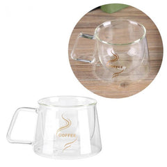 Double-Wall Insulated Glass Coffee Cup Glass Cup Office Garden Cafe Home Heat Resistant Mug Glassware Coffee Tea Milk Cafe Cup