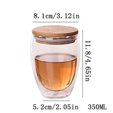 Double Glass Cup Coffee Mugs Tea Cup Transparent Heat-resistant Glass Cups With Bamboo Insulation Cup Lid Creative Wholesale