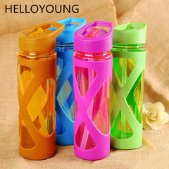 580ml New Seal Straw Sport Water Bottle Anti Hot Leak Proof Plastic Sleeve Drink Bottle Eco-friendly Protein Powder Shaker