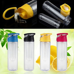 HELLOYOUNG 800ml Fruit Infusing Infuser Water Bottle Sports Lemon Juice Bottle Flip Lid For Camping Travel Outdoor Water Bottle