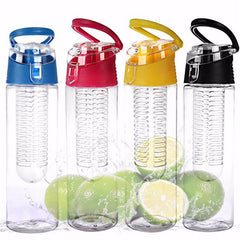 HELLOYOUNG 800ml Fruit Infusing Infuser Water Bottle Sports Lemon Juice Bottle Flip Lid For Camping Travel Outdoor Water Bottle