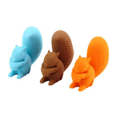 CJ048 High Quality Cute Squirrel Tea Strainer Silicone loose-leaf Tea Infuser Filter Diffuser Fun Tea Accessories