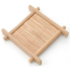 CJ268 Natural 1pc 100% Bamboo Wood Trays For Tea Trays 7cm*7cm Creative Chinese Word Jing Concave Cup Mat