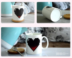 Creative Heart Magic Temperature Changing Cup Color Changing Chameleon Mugs Heat Sensitive Cup Coffee Tea Milk Mug Novelty Gifts