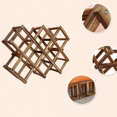 Wooden Red Wine Rack 10 Bottle Holder Mount Bar Display Shelf Folding Wood Wine Rack Alcohol Neer Care Drink Bottle Holders