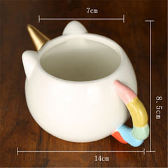 Unicorn Mug 300ml Rainbow Horse Unicorn Mugs Cup Cuteness 3D Unicorn Ceramic Coffee Mug Gold Stereo Cute Unicorn Cups