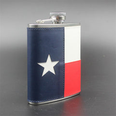High Quality 7 oz Blue and White Portable Stainless Steel Hip Flask Whiskey Wine Pot Out Door Drinkware
