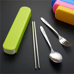 CJ033 stainless Steel Lunch Tableware Outdoor Portable Tableware Three-piece