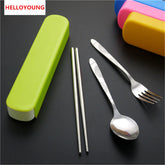 CJ033 stainless Steel Lunch Tableware Outdoor Portable Tableware Three-piece