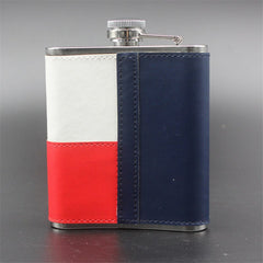 High Quality 7 oz Blue and White Portable Stainless Steel Hip Flask Whiskey Wine Pot Out Door Drinkware
