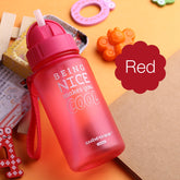 HELLOYOUNG 400ML Baby Water Bottle Kid Bottles Plastic Sports Water With Straw Child drinking bottle For water bottle leakproof