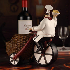 Creative Resin Chef Wine Rack Craft Figurine Wine Stand Cook Wine Bottle Holder Home Wine Ornament Shelf Racks for Restaurant