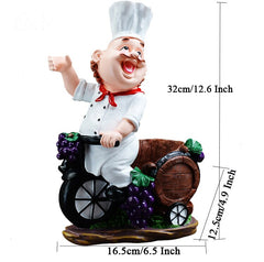Resin Chef Wine Rack Wine Stand Cook Wine Bottle Holder Home Wine Ornaments Shelf Crafts Rack Shelf for Party