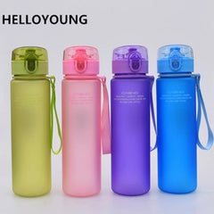 HELLOYOUNG BPA Free Leak Proof Sports Water Bottle High Quality Tour Hiking Portable My Favorite Bottles 400ml 560ml