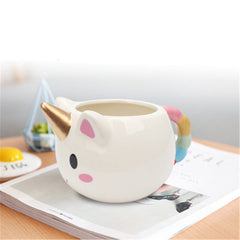 Unicorn Mug 300ml Rainbow Horse Unicorn Mugs Cup Cuteness 3D Unicorn Ceramic Coffee Mug Gold Stereo Cute Unicorn Cups