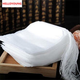 New Tea bags 100 Pcs Lot 5.5 x 7CM Empty Tea Bags With String Heal Seal Filter Paper for Herb Loose Tea bag Clean Health