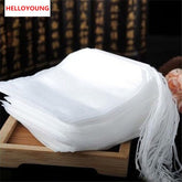 CJ171 New Teabags 100 Pcs Lot 5.5 x 7CM Empty Tea Bags With String Heal Seal Filter Paper for Herb Loose Tea bag Clean Health