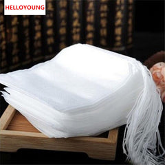 New Tea bags 100 Pcs Lot 5.5 x 7CM Empty Tea Bags With String Heal Seal Filter Paper for Herb Loose Tea bag Clean Health