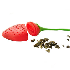 CJ052 Food-grade Silicone Strawberry Design 1 pc Loose Tea Leaf Strainer Herbal Spice Infuser Filter Tools
