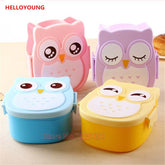 CJ004 Bento box Cartoon cute owl Japan jogo de panelas Bento Lunch meal box tableware Easy-Open microwave oven