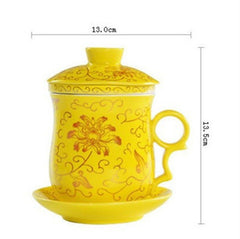 CJ190 Tea set Include 1 Pot and 1 Cup filter 1 cup cover and 1 Coaster High quality elegant gaiwan, Beautiful teapot kettle
