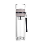 Outdoor Portable Creative Water Bottle Borosilicate Double Wall Glass Drinkware with Filter Clear 350ml My Tea Bottle