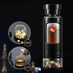 High quality 430ML Glass water bottle with tea infuser water tea bottle heat-resisting 4 colors