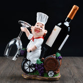 Resin Chef Wine Rack Wine Stand Cook Wine Bottle Holder Home Wine Ornaments Shelf Crafts Rack Shelf for Party