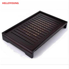 CJ186 Hot Sale Kung Fu Tea Set Natural Solid Wooden Tea Tray Rectangular Wood Traditional Puer Tea Tray Big Size