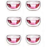 CJ266 Best Heat 6 Pieces/lot double wall glass tea cup double Teapot Coffee Tea Set Puer Kettle With Filter Durable Tea Set