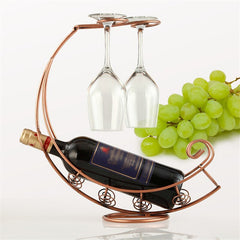 Metal Antique Black/Bronze Metal Wine Bottle Champagne Storage Holder Rack Bar Stand Bracket Display Stand Bracket Decor