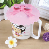 Cute 10.5cm Anti-dust Silicone Cup Cover Silicone Lovely Bowknot Cup Cover Coffee Suction Seal Lid Cap