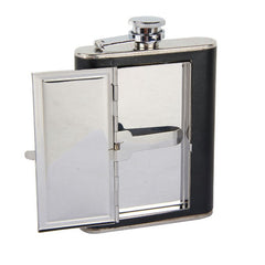 Creative Flask Cigarette Flagon Leather Hip Flask 6oz Whiskey Liquor Metal Alcohol Flask Metal Liquor Bottle Leather Bottle