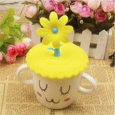 Cute Anti-dust Silicone Saplings Cup Cover Coffee Cup Suction Seal Lid Cap Silicone Airtight Love Spoon Novelty