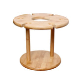 HOT-Wine Glass Holder Bamboo Tabletop Wine Glass Drying Racks Camping for 6 Glass and 1 Wine Bottle