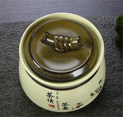 CJ188 Ceramic Tea Caddy Ceramic Tea Box Tea Sets Zero Accessories Tea Canister Ceramic Sealed Cans