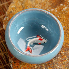 CJ272 Colorful Ice-Crackle Porcelain 8 Colors Tea Cup With Fish Pattern Ceramic Ceramic Kung fu Tea Set China porcelana tea se