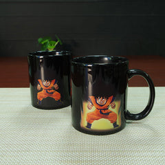 Dragon Ball Color Change Ceramic Mug Goku Cartoon Novelty Heat Reactive Coffee Cup Z Colored Changing Magic Cups