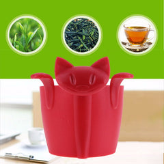 Coffee Tea Infuser Teapot Tea Strainer Cartoon Animal Kitten Plastic Teabags Filter Drinkware Coffee Tea Accessories