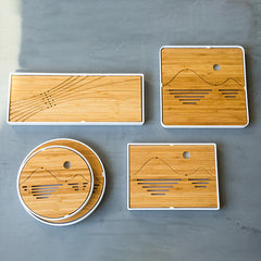 Kung Fu Tea Set Natural Wood Bamboo Tea Tray Rectangular Traditional Bamboo Tea Room Board Table Chinese Tea Room Tools