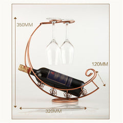 Metal Antique Black/Bronze Metal Wine Bottle Champagne Storage Holder Rack Bar Stand Bracket Display Stand Bracket Decor