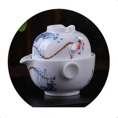 CJ225 Tea set Include 1 Pot 1 Cup, High quality elegant gaiwan,Beautiful and easy kettle teapot Chinese porcelana tea set